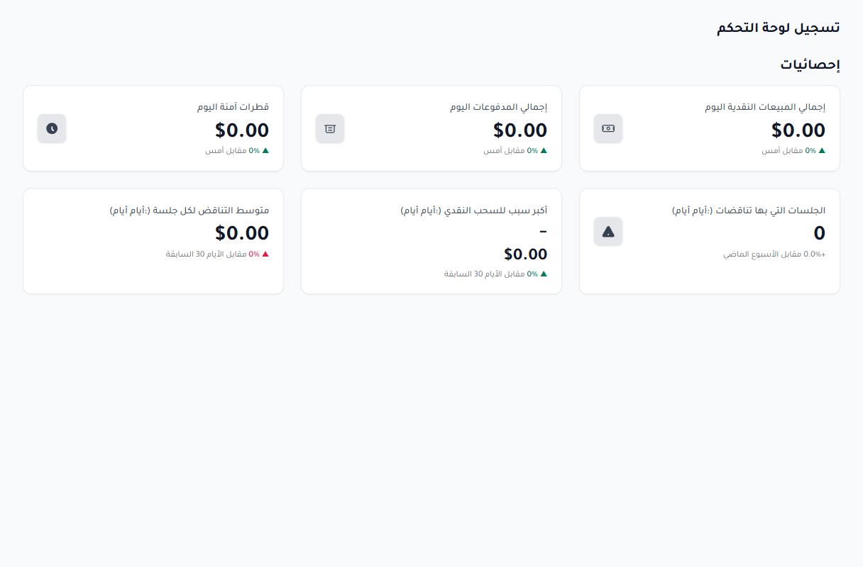 لوحة تسجيل النقدية في أدوار باللغة العربية